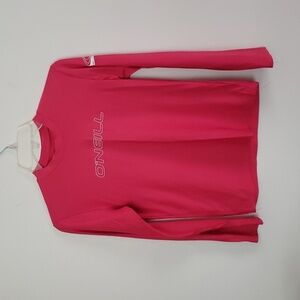 O'NEILL hot pink long sleeve Rashguard, 50+ ultraviolet protection, slim fit, 10